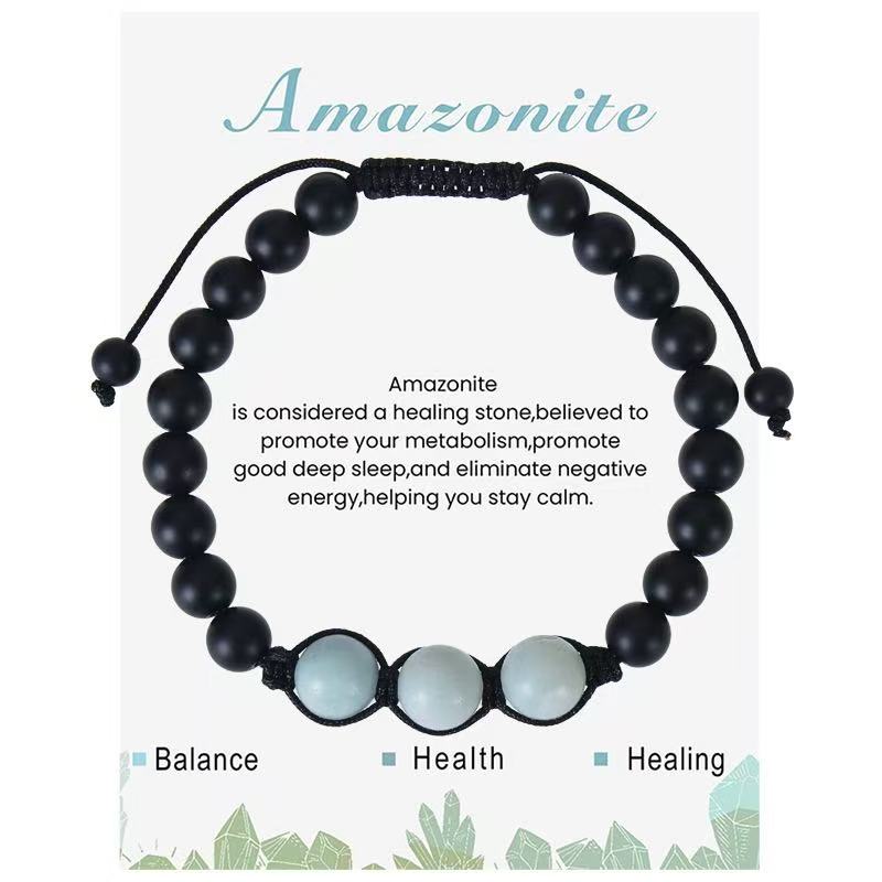 Three-Bead Gemstone Bracelet