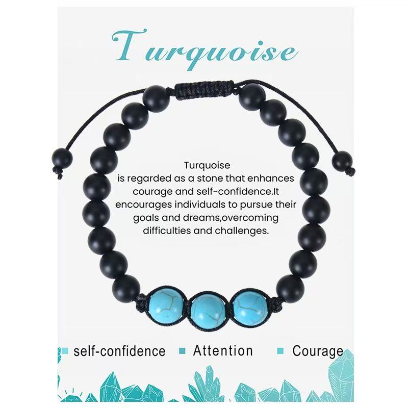 Three-Bead Gemstone Bracelet